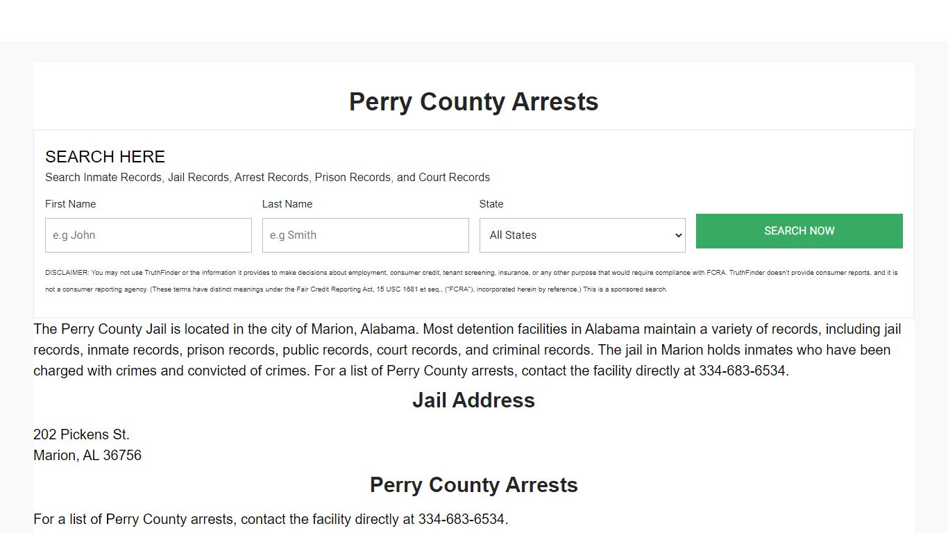 Perry County Arrests - Alabama Inmate Search